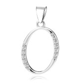 Pandantiv initiala litera O din argint cu pietre DiAmanti LZ0002_O-DIA Pandantiv initiala litera O din argint cu pietre DiAmanti LZ0002_O-DIA